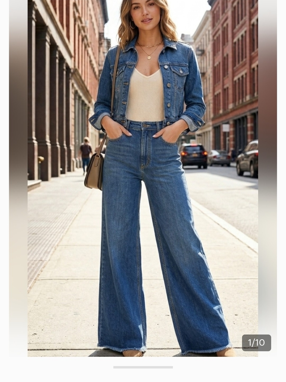 ZARA Wide Leg High-Rise Women’s Jeans - Blue